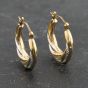 Second Hand Two Colour Gold 67mm Patterned Creole Earrings 41173329