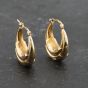 Second Hand 9ct Yellow Gold 64mm Embossed Creole Earrings 41173335