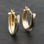Second Hand 9ct Two Colour Gold 23mm Three Row Creole Earrings 41173350
