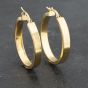 Second Hand 9ct Yellow Gold 30mm Plain Hoop Earrings 41173377