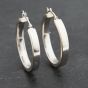 Second Hand 9ct White Gold 27mm Plain Hoop Earrings 41173378