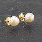 Second Hand Yellow Gold 8.5mm Cultured Pearl Stud Earrings 41173386