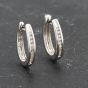 Second Hand 9ct White Gold 15mm Diamond Channel Set Leverback Earrings 41173389