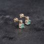 Second Hand 9ct Yellow Gold Glass & Cubic Zirconia 9.2mm Stud Earrings 41173394