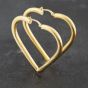 Second Hand 9ct Yellow Gold 47mm Heart Hoop Earrings 41173408