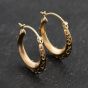 Second Hand Yellow Gold 19mm Swirls Pattern Hoop Earrings 41173421