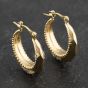 Second Hand Yellow Gold 19mm Faceted Creole Earrings 41173425