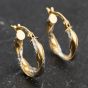 Second Hand Two Colour Gold 16mm Twist Hoop Earrings 41173437