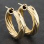 Second Hand 9ct Yellow Gold 28mm Twist Hoop Earrings 41173452