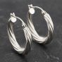 Second Hand White Gold 19mm Twist Hoop Earrings 41173461