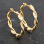 Second Hand 9ct Yellow Gold 21.5mm Twist Hoop Earrings 41173466