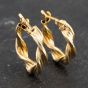 Second Hand Yellow Gold 15.5mm Small Twist Hoop Earrings 41173474