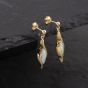 Second Hand 9ct Yellow Gold 29mm Synthetic Stone Opal Dropper Earrings 41173487