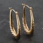 Second Hand Yellow Gold 30mm Oval Twist Pattern Creole Earrings 41173491