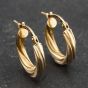 Second Hand 9ct Yellow Gold 16.3mm Twist Hoop Earrings 41173503
