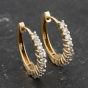 Second Hand 9ct Yellow Gold 17mm Diamond Leverback Earrings 41173511