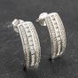 Second Hand 9ct White Gold 18mm Diamond Three Row Dropper Earrings 41173523