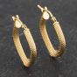 Second Hand Yellow Gold 17mm Mesh Pattern Hoop Earrings 41173524