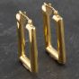 Second Hand 9ct Yellow Gold 23mm Oblong Creole Earrings 41173525