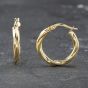 Second Hand Yellow Gold 21mm Twist Hoop Earrings 41173539