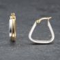 Second Hand 9ct Two Colour Gold 21mm Triangle Double Creole Earrings 41173547