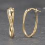 Second Hand Yellow Gold 27mm Long Oval Twist Creole Earrings 41173551