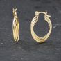 Second Hand Yellow Gold 25mm Triple Creole Earrings 41173558