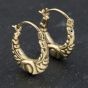 Second Hand Yellow Gold 16.9mm Small Patterned Creole Earrings 41173574
