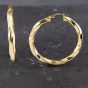 Second Hand 9ct Yellow Gold 42mm Large Twist Hoop Earrings 41173579