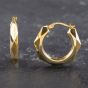 Second Hand 9ct Yellow Gold 24mm Faceted Creole Earrings 41173583