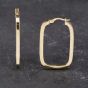Second Hand 9ct Yellow Gold 38mm Oblong Plain Hoop Earrings 41173593