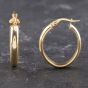 Second Hand Yellow Gold 25mm Plain Oval Hoop Earrings 41173594
