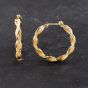 Second Hand 9ct Yellow Gold 25mm Twist Hoop Earrings 41173597