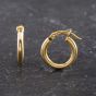 Second Hand Yellow Gold 12.8mm Plain Hoop Earrings 41173604