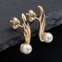 Second Hand 9ct Yellow Gold 20.6mm Cultured Pearl Stud Earrings 41173617