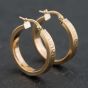 Second Hand 9ct Yellow Gold 25mm Greek Key Hoop Earrings 41173625