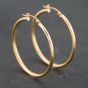Second Hand 9ct Yellow Gold 34.7mm Plain Hoop Earrings 41173628