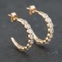 Second Hand Yellow Gold 16.6mm Cubic Zirconia Half Hoop Earrings 41173632