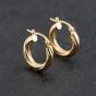 Second Hand 9ct Yellow Gold 16.3mm Small Twisted Hoop Earrings 41173644