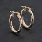 Second Hand 9ct Two Colour Gold 21.5mm Oval Hoop Earrings 41173645