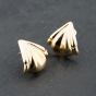 Second Hand 9ct Yellow Gold 25mm Fan Style Leverback Earrings 41173665