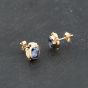Second Hand Yellow Gold 10.2mm Tanzanite Oval Stud Earrings 41173669