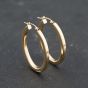 Second Hand 9ct Yellow Gold 30mm Plain Oval Hoop Earrings 41173688