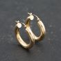 Second Hand 9ct Yellow Gold 23mm Plain Chunky Hoop Earrings 41173689