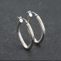 Second Hand 9ct White Gold 30mm Marquise Shaped Hoop Earrings 41173695