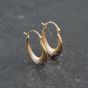 Second Hand 9ct Two Colour Gold 21.3mm Patterned Creole Earrings 41173698