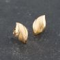 Second Hand 9ct Yellow Gold 17mm Polished And Brushed Effect Marquise Shaped Stud Earrings 41173700