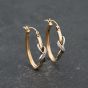 Second Hand 9ct Two Colour Gold 28.3mm Diamond Eternity Decoration Creole Earrings 41173701