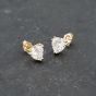 Second Hand Yellow Gold 8.6mm Cubic Zirconia Heart Shape Split Claw Set Stud Earrings 41173704