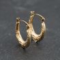 Second Hand Yellow Gold 14mm Patterned Creole Earrings 41173708